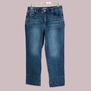 Democracy "Ab" Technology High Rise Jeans with Frayed Hem Size 12